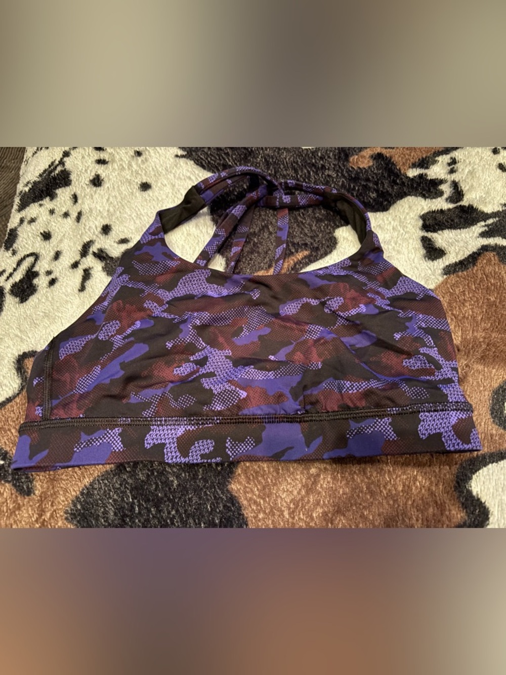 Lululemon Purple & Black Camo Sports Bra